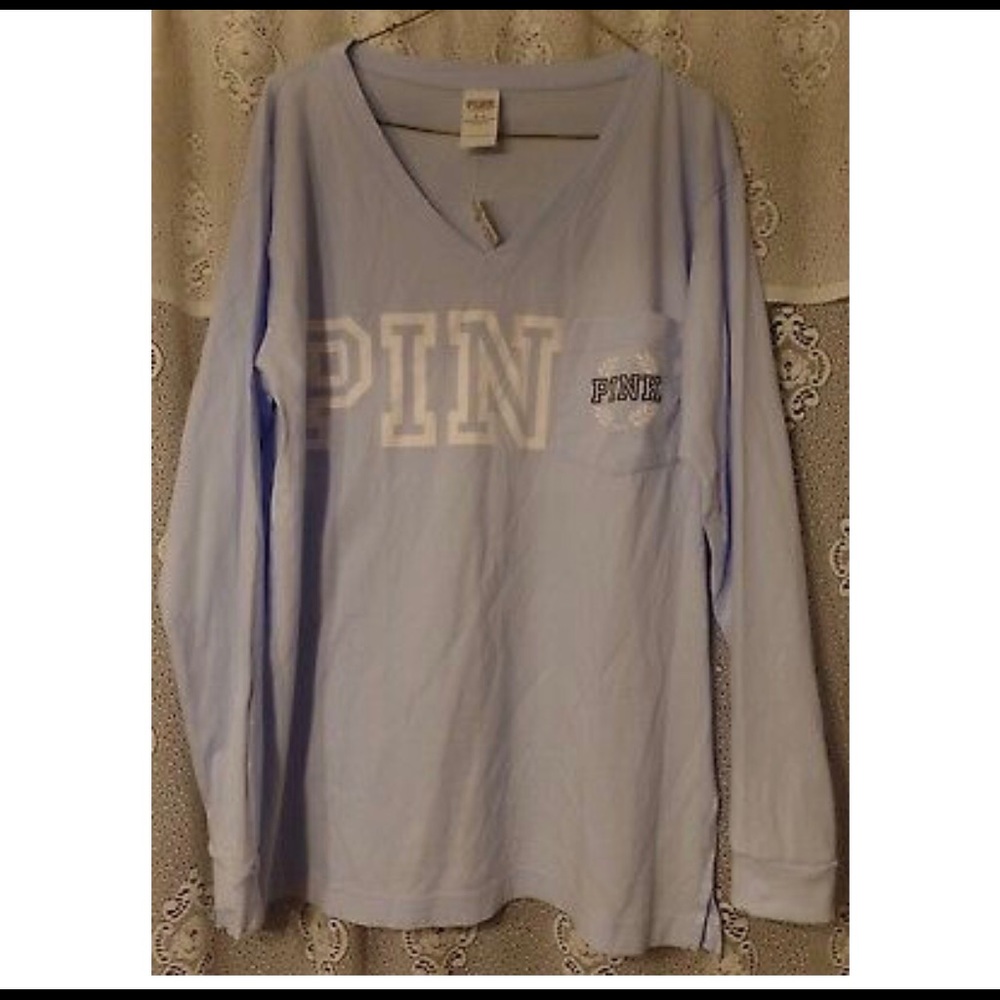Light blue pink long sleeve.